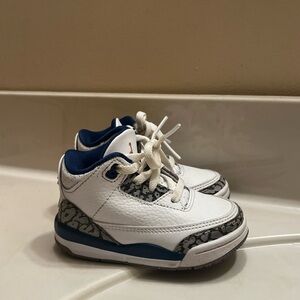 Jordan Kids White and Blue Sneakers